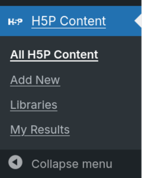 h5p content in sidebar