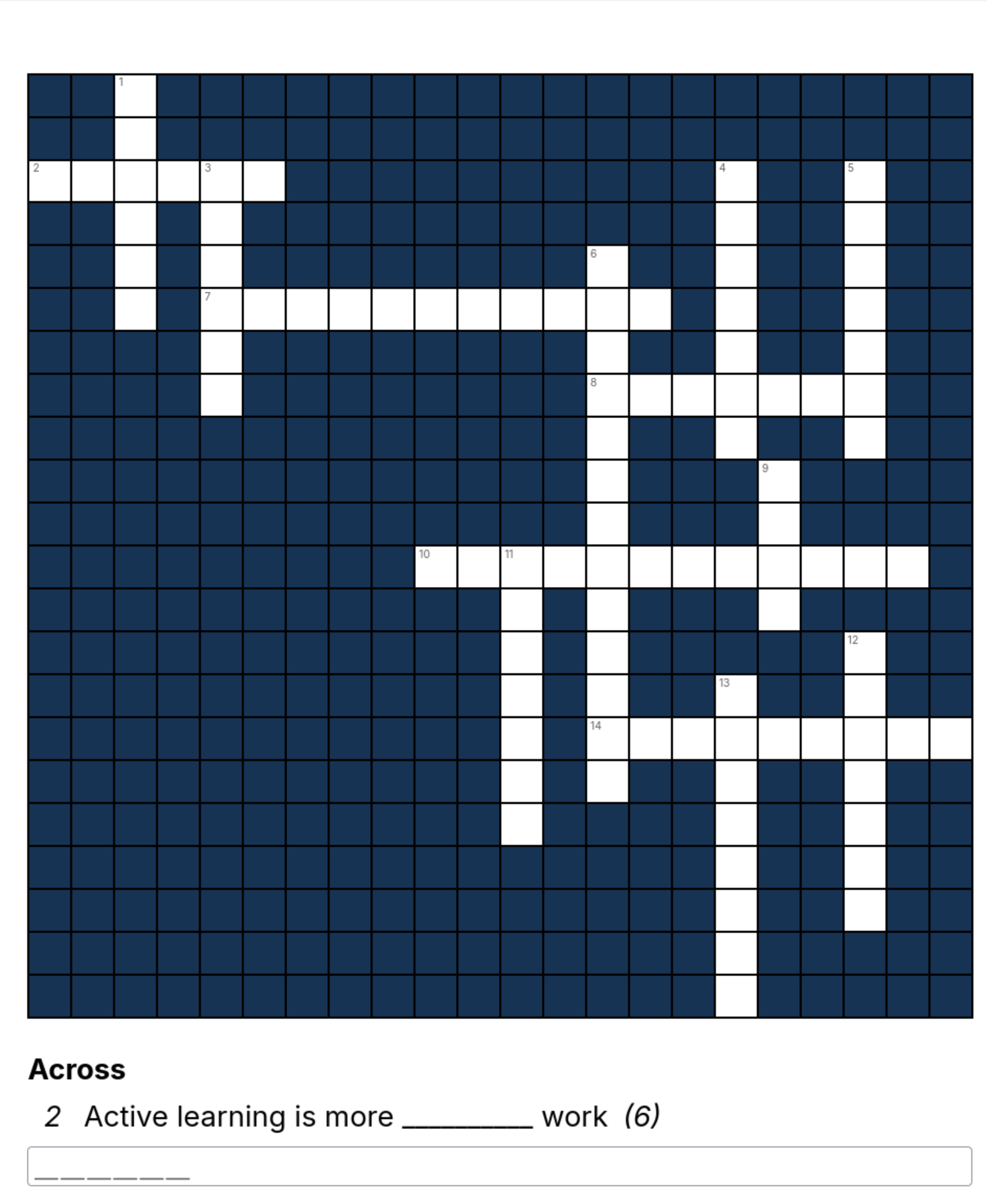 A crossword puzzle